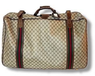 Vintage 1970s GUCCI Monogram Canvas Suitcase