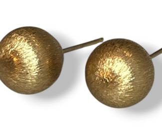 14k Brushed Gold Earrings