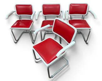 Mid Century Cantilever Chairs, IMO MARCEL BREUER "Cesca Chair", Set of 4