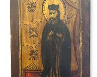 JORGE SANCHEZ (New Mexico, 20th C) San Felipe de Neri New Mexico Retablo