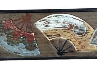 Oil on Board Asian Fan