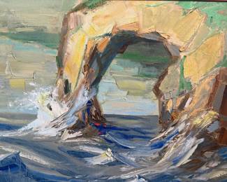 Impressionist "Wish Rock" Seascape Oil Painting