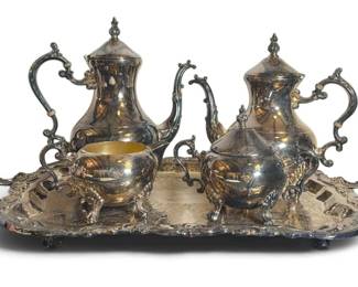 F.B. ROGERS Claw Foot Silverplate Tea Service