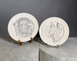 Two JEAN COCTEAU For CRISTOFLE Design Plates