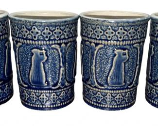 Arts & Crafts Cobalt Blue Tumbler Set, ROBINSON RANSBOTTOM ROSEVILLE