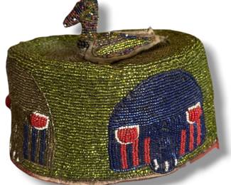 African Yoruba Beaded Ceremonial Crown