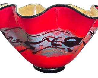 MICHAEL NOUROT (American, 1949-2015) Monumental Red Fluted Vase
