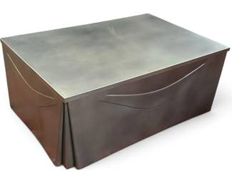 Metal Drapped Tromp L'oeil Coffee Table In The Style of JOHN DICKINSON