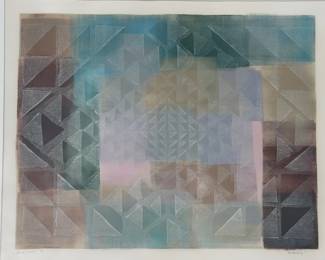 Geometric Abstract Mixed Media "Series 6 #1b" Painting
