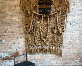 Exceptional Wall Sized Mid Century Macrame Wall Hanging