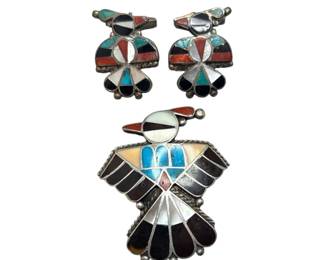 ZUNI Thunderbird Pin & Cufflinks