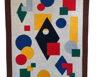 Mid Century Geometric Design Tapestry, EDWARD BOWLES