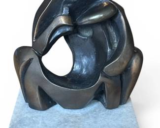 Attr. ALLAN HOUSER (Chiricahua Apache, 1914-1994) Mother and Child Bronze Sculpture