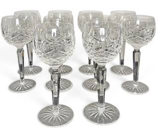 (10) WATERFORD Crystal "Lismore" Wine Glasses