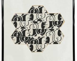 After M.C. Escher Tessellation Paint on Paper Cut Out