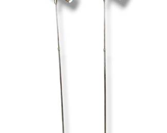 Pair Mid Century MARKS LAMPS by PRESTIGE Brass Floor Lamps
