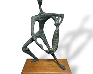 SIMON GORDON (American, 1908-1961) Metalwork Sculpture of Man With Fish
