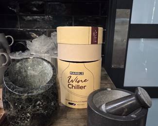 Marble Wine Chiller & Granite Mortar & Pestle Set