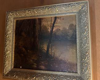 Victorian oil painting. needs minor repair