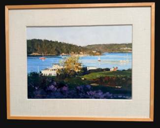 20 XiaogangZhuSailingonPugetSoundHarborLandscapePainting