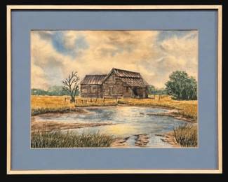 38 FramedRusticFarmhouseLandscapeArtwork