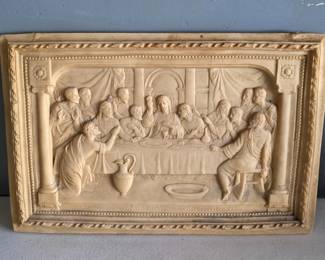 148 ResinBasReliefWallPlaqueDepictingTheLastSupper