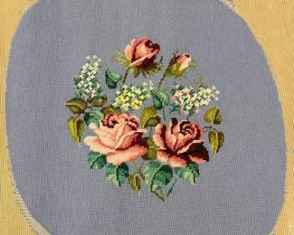 120 VintageFloralNeedlepointCanvas