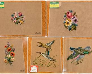 111 5VintageFloralandDuckNeedlepointProjects