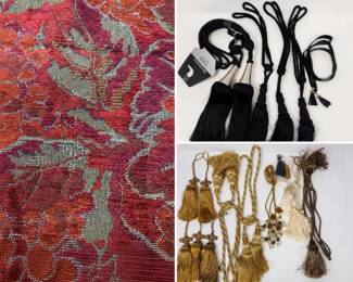 82 JacquardUpholsteryFabricCurtainTiebacks
