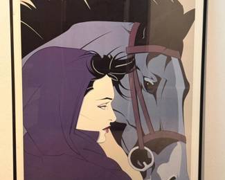 93 PatrickNagelWomanHorseMontanaFramedArtPrint