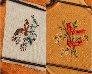 101 2VintageNeedlepointBirdPanels