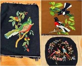 109 VintageBirdFloralNeedlepointCollection