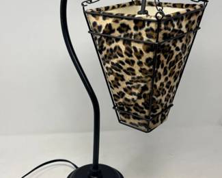 98 LeopardPrintHangingBasketLamp