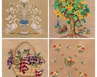 110 4VintageNeedlepointCanvasPanels