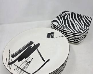39 VintageRoscherZebraSangoLarryLasloBlackWhiteDinnerware