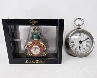 33 LimitedEditionElginFrogPrincePocketWatchStyleDeskClocks