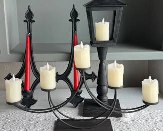 27 BlackMetalCandleHoldersLanternCandelabraSet