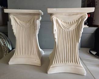 67 PairOfVintageNeoclassicalFlutedPlaster20TallPedestals