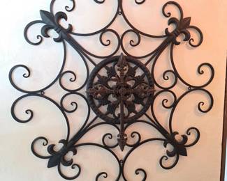 132 LargeBlackWroughtIronWallMedallion
