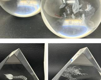 155 PairofEtchedCrystalDragonPlaques
