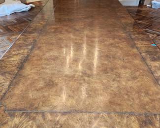 14 foot dining table, top detail