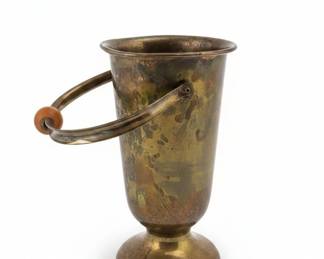 Vintage Brass Champagne Bucket on Pedestal