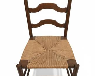 Ethan Allen Country Craftsman Collection Ladder Back Chair with Rush Seat