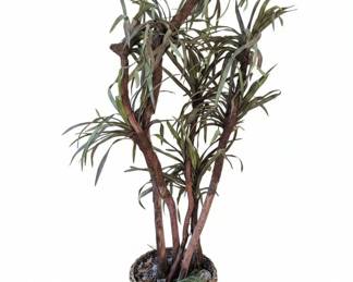 Artificial Dracaena Marginata Floor Plant in Wicker Basket
