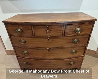 George III Mahogany Bow Front Chest of Drawers second image
