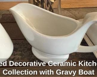 Assorted Decorative Ceramic Kitchenware Collection with Gravy Boat second image