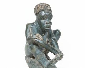 Shona Style Serpentine Stone Sculpture of a Child