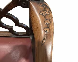 Chippendale Style Carved Mahogany Armchair with Eagle Head Arms second image