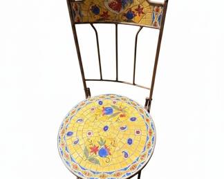 Vintage Rooster Mosaic Bistro Chairs