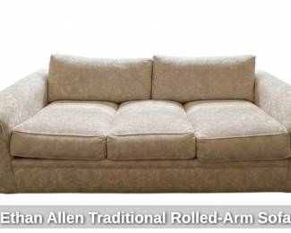 Ethan Allen Traditional RolledArm Sofa second image